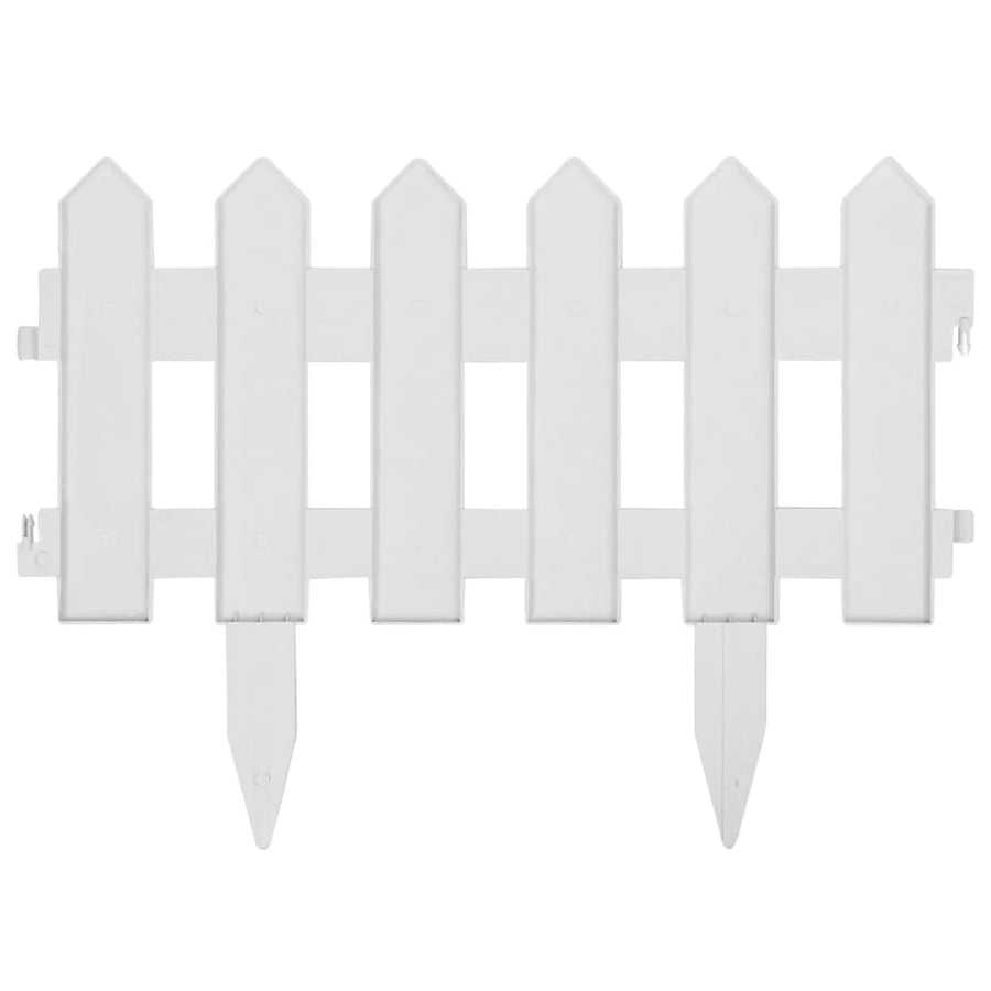 Lawn Edgings 25 pcs White 10 m PP