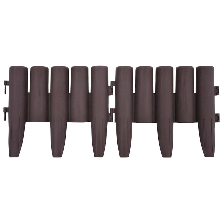 Lawn Edgings 36 pcs Brown 10 m PP
