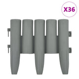 Lawn Edgings 36 pcs Grey 10 m PP - Front View