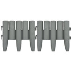 Lawn Edgings 36 pcs Grey 10 m PP