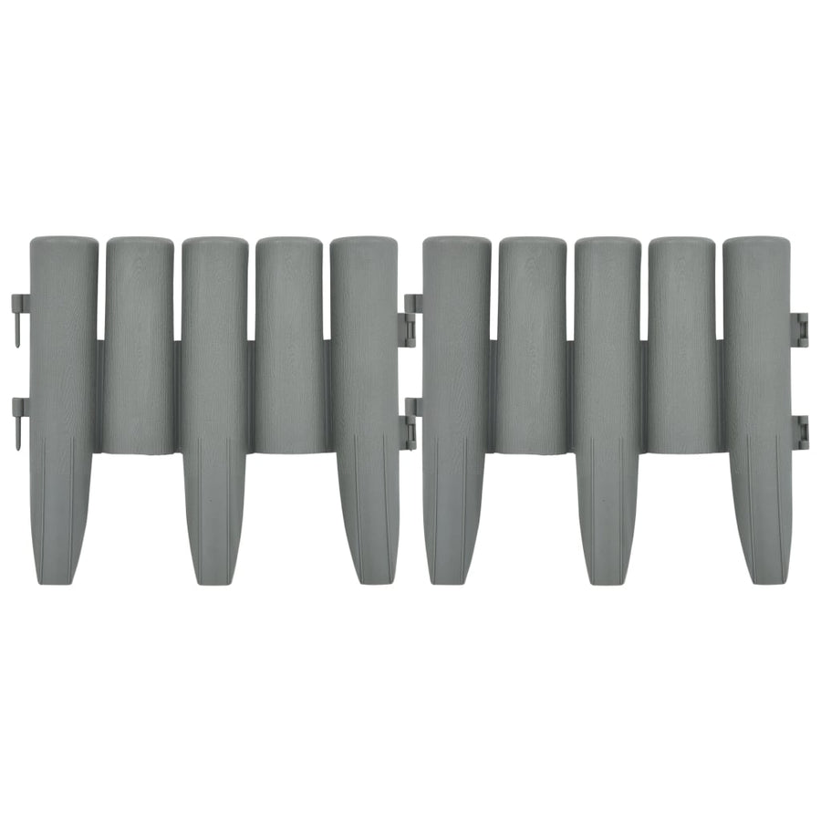 Lawn Edgings 36 pcs Grey 10 m PP