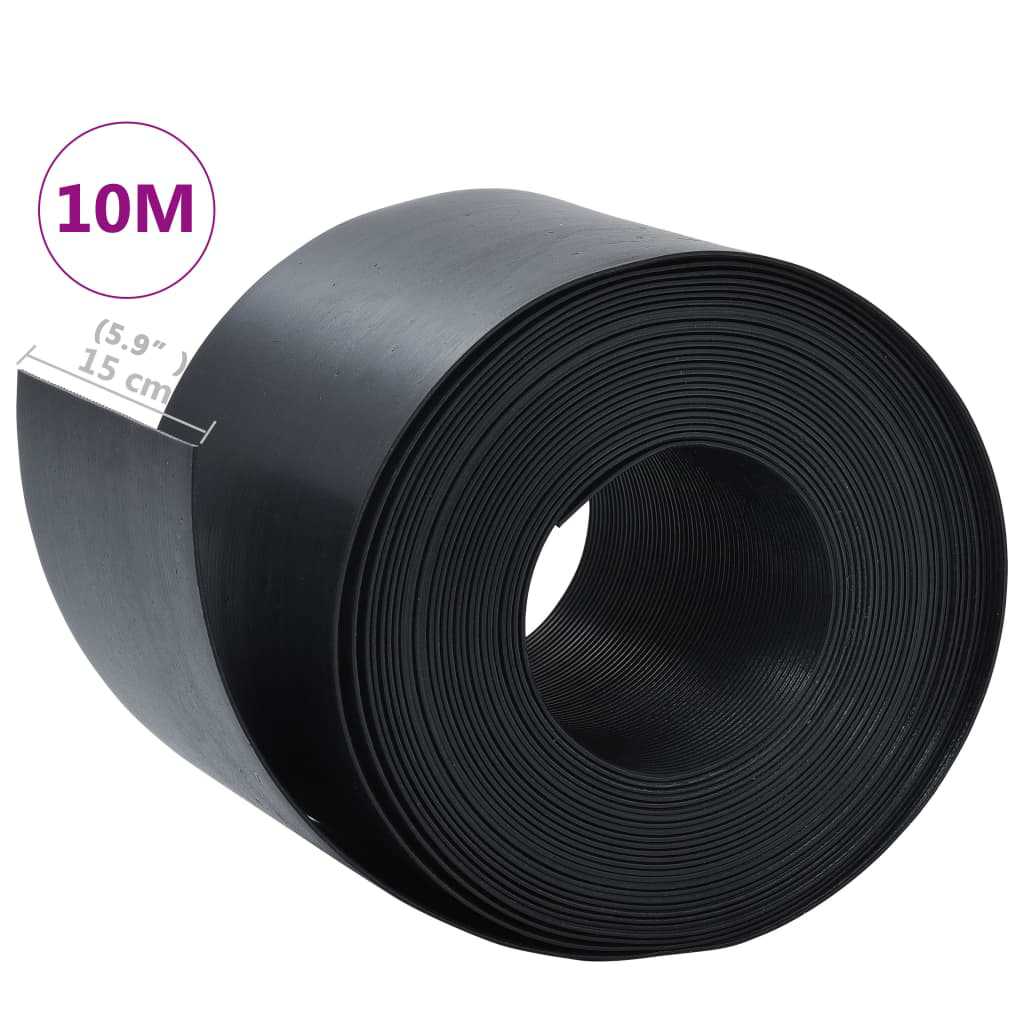 Garden Edging Black 10 m 15 cm PE