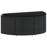 Garden Bed with Parasol Poly Rattan Black