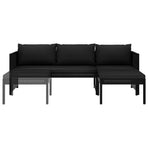 3 Piece Garden Lounge Set with Cushions Poly Rattan Black