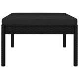 3 Piece Garden Lounge Set with Cushions Poly Rattan Black - Close-Up Angle