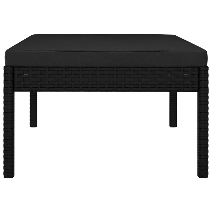 3 Piece Garden Lounge Set with Cushions Poly Rattan Black