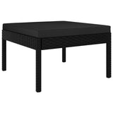 3 Piece Garden Lounge Set with Cushions Poly Rattan Black - Low Angle