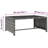 Reclining Garden Chairs 2 pcs with Table Grey Poly Rattan - Extra Image