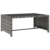 Reclining Garden Chairs 2 pcs with Table Grey Poly Rattan