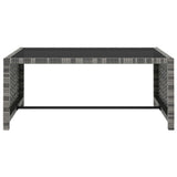 Reclining Garden Chairs 2 pcs with Table Grey Poly Rattan
