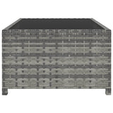 Reclining Garden Chairs 2 pcs with Table Grey Poly Rattan