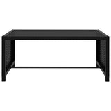 Reclining Garden Chairs 2 pcs with Table Black Poly Rattan - Extra Image
