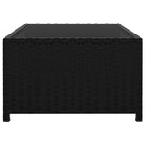 Reclining Garden Chairs 2 pcs with Table Black Poly Rattan
