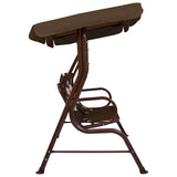 Kids Swing Bench Brown 115x75x110 cm Fabric - Side View