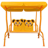 Kids Swing Bench Yellow 115x75x110 cm Fabric - Front View