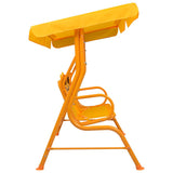 Kids Swing Bench Yellow 115x75x110 cm Fabric - Side View