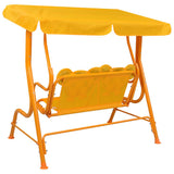 Kids Swing Bench Yellow 115x75x110 cm Fabric - Top-Down View