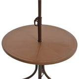 3 Piece Kids' Garden Bistro Set with Parasol Brown - Close-Up Angle