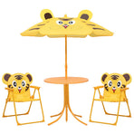 3 Piece Kids'Garden Bistro Set with Parasol Yellow
