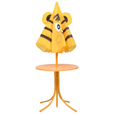 3 Piece Kids' Garden Bistro Set with Parasol Yellow - Side View