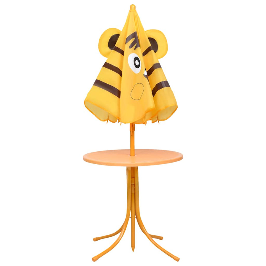 3 Piece Kids'Garden Bistro Set with Parasol Yellow
