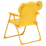 3 Piece Kids' Garden Bistro Set with Parasol Yellow - Rear View