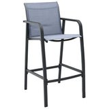 Garden Bar Chairs 2 pcs Grey Textilene - Front View
