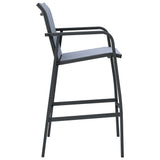 Garden Bar Chairs 2 pcs Grey Textilene - Top-Down View