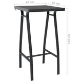 Garden Bar Table Black 60x60x110 cm Tempered Glass - 45-Degree Angle