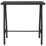 Garden Bar Table Black 110x60x110 cm Tempered Glass - Front View