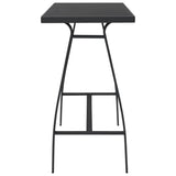 Garden Bar Table Black 110x60x110 cm Tempered Glass - Side View