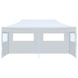 Folding Pop-up Partytent with Sidewalls 3x6 m Steel White - Front View