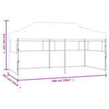 Folding Pop-up Partytent with Sidewalls 3x6 m Steel White - Low Angle
