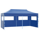 Professional Folding Party Tent with 4 Sidewalls 3x6 m Blue