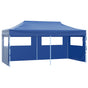 Professional Folding Party Tent with 4 Sidewalls 3x6 m Blue