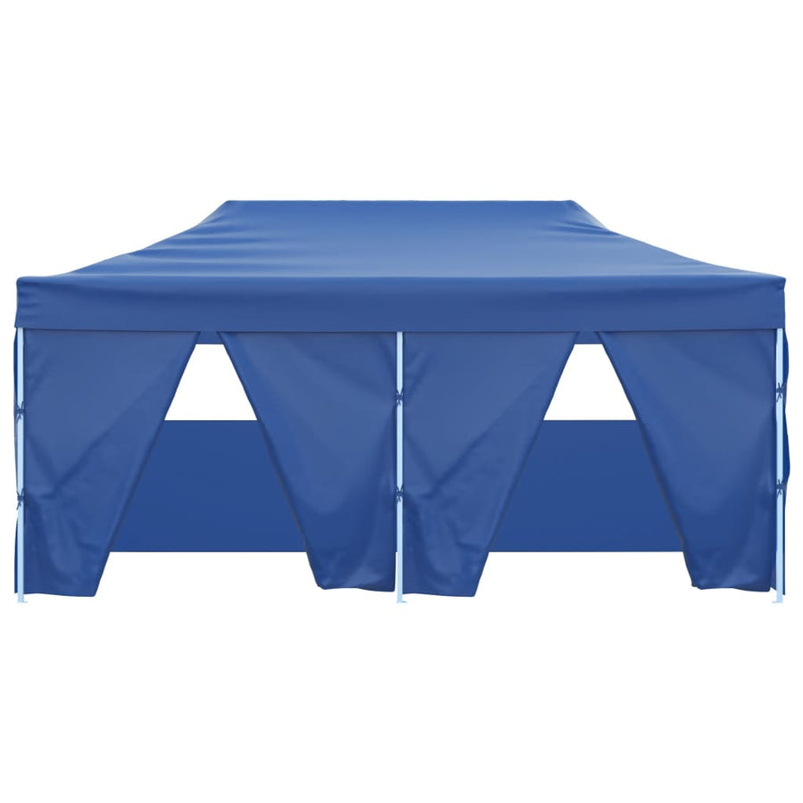 Professional Folding Party Tent with 4 Sidewalls 3x6 m Blue