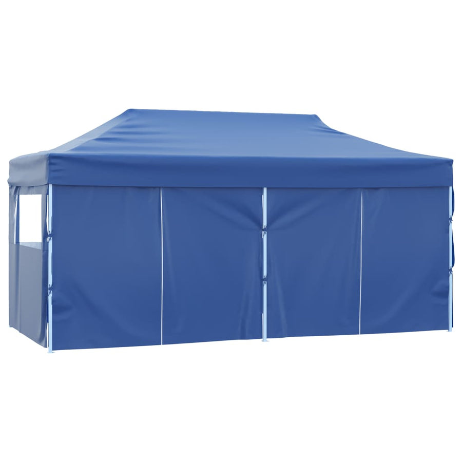 Professional Folding Party Tent with 4 Sidewalls 3x6 m Blue