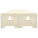 Professional Folding Party Tent with 4 Sidewalls 3x6 m Steel Cream