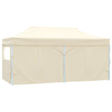 Professional Folding Party Tent with 4 Sidewalls 3x6 m Steel Cream - Top-Down View