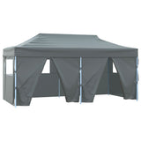 Professional Folding Party Tent with 4 Sidewalls 3x6 m Steel Anthracite - Front View