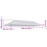 Party Tent Roof 3x6 m White - Top-Down View
