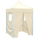 Professional Folding Party Tent with 4 Sidewalls 2x2 m Cream