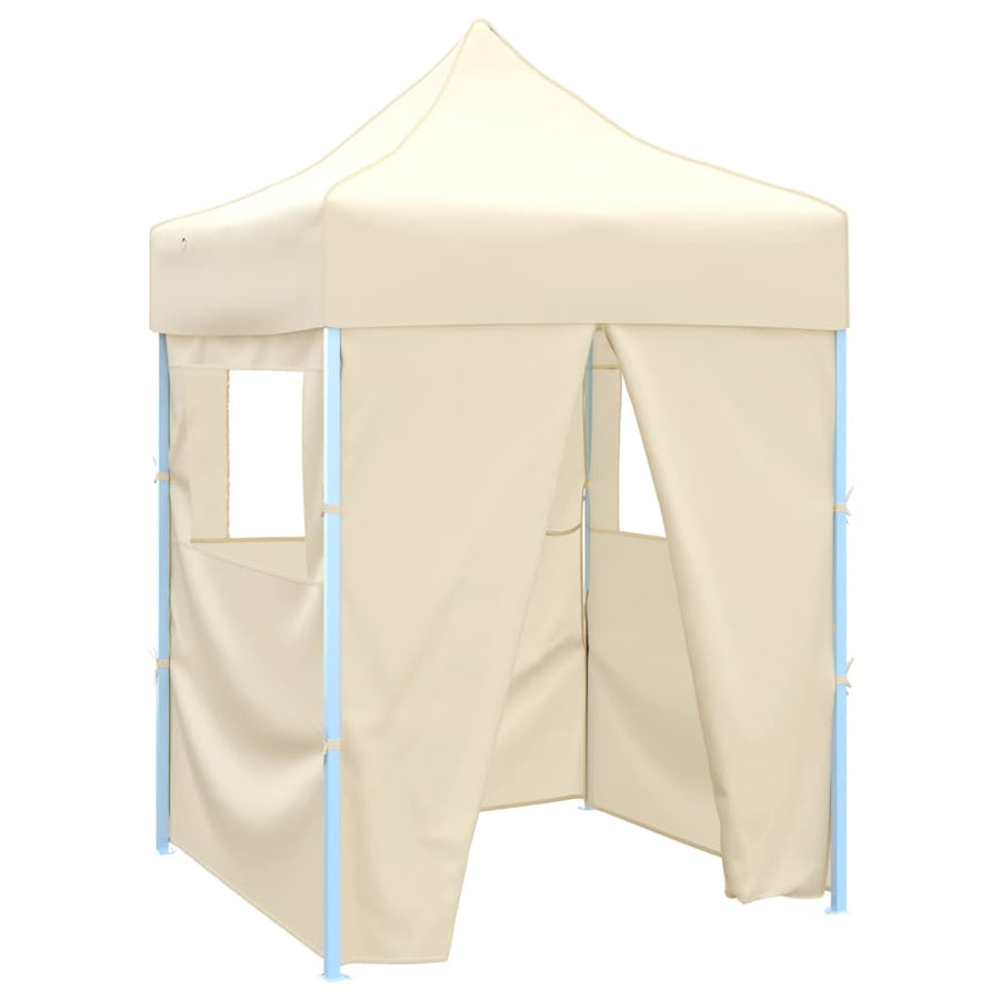 Professional Folding Party Tent with 4 Sidewalls 2x2 m Cream