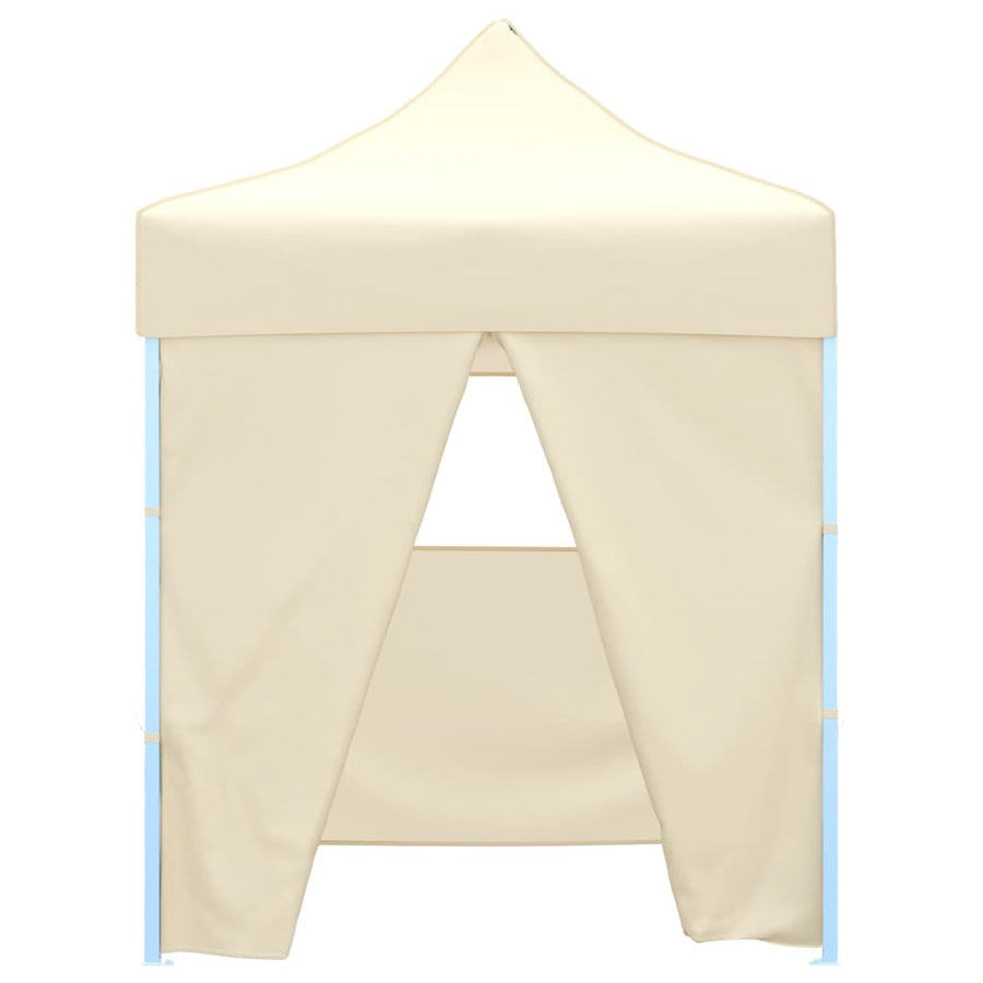 Professional Folding Party Tent with 4 Sidewalls 2x2 m Cream
