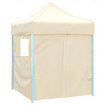 Professional Folding Party Tent with 4 Sidewalls 2x2 m Cream