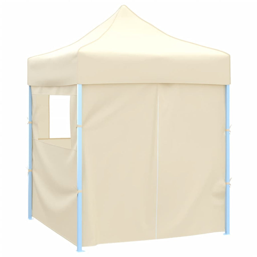 Professional Folding Party Tent with 4 Sidewalls 2x2 m Cream