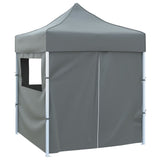 Professional Folding Party Tent with 4 Sidewalls 2x2 m Steel Anthracite - Side View