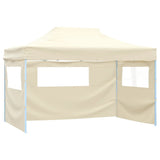 Professional Folding Party Tent with 3 Sidewalls 3x4 m Steel Cream