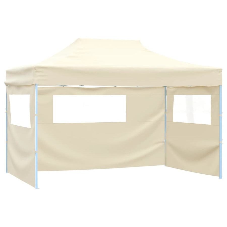 Professional Folding Party Tent with 3 Sidewalls 3x4 m Cream