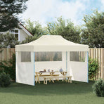 Professional Folding Party Tent with 3 Sidewalls 3x4 m Cream